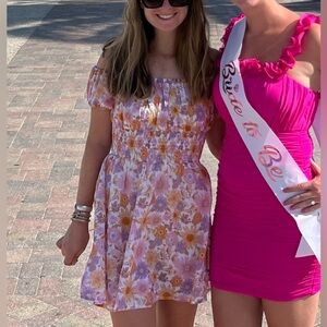 Tularosa Aurora Mini Dress in Lilac Retro Floral